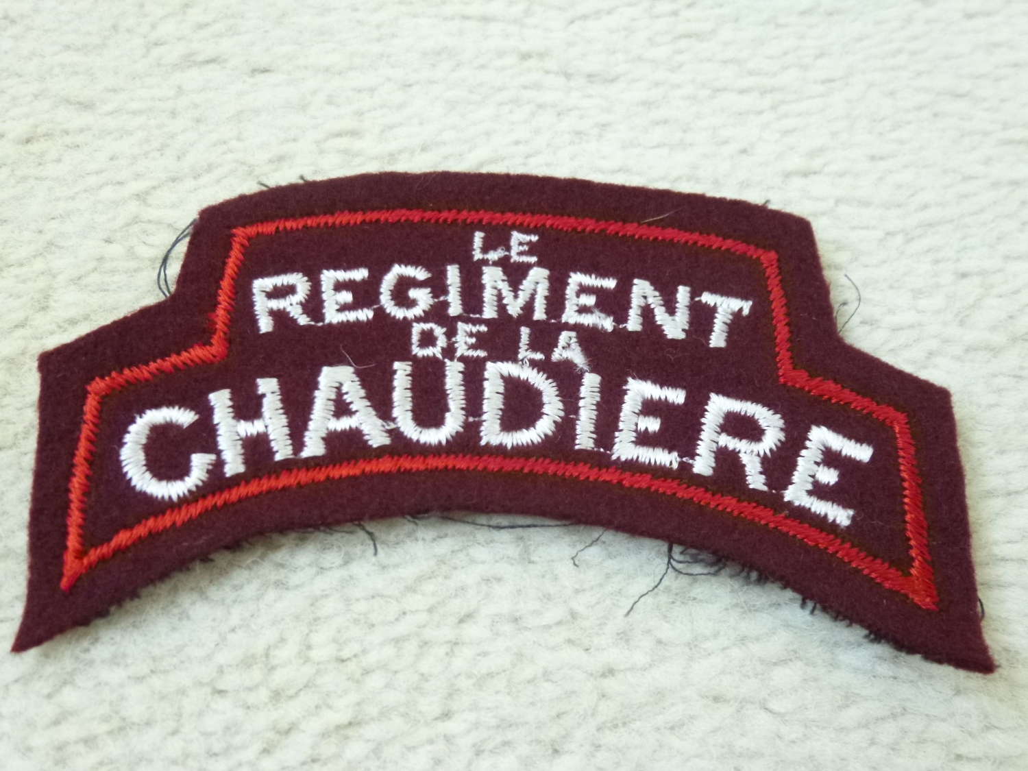 Single Canadian Regiment de la Chaudiere shoulder title
