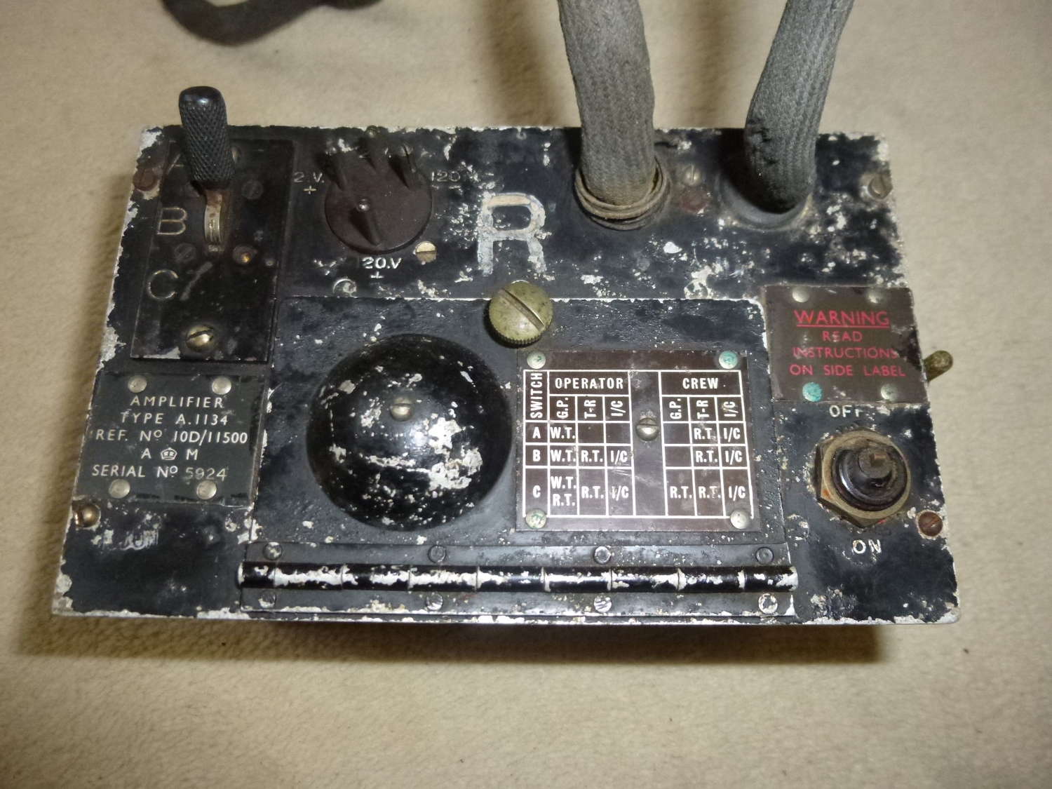 RAF A 1134 intercom amplifier as used on Lancaster