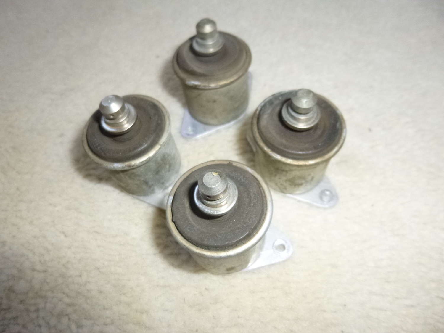 A set of four radio anti vibration mounts