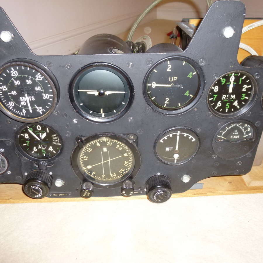 RAF Gloster Meteor main instrument panel