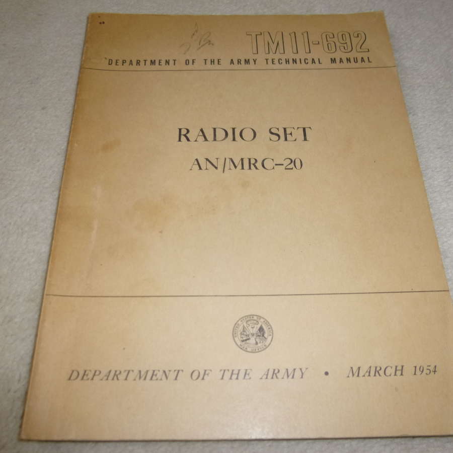 US Army TM11-692 AN/MRC-20 Manual