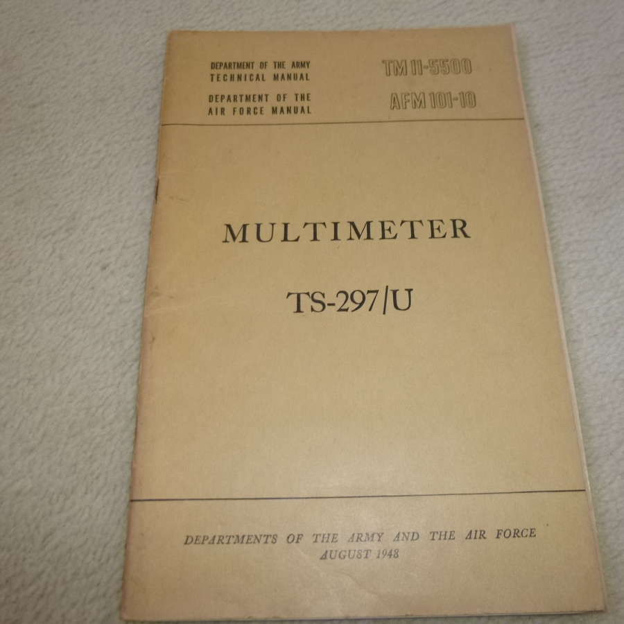 US Army TM11-5500 Multimeter TS-297/U Manual