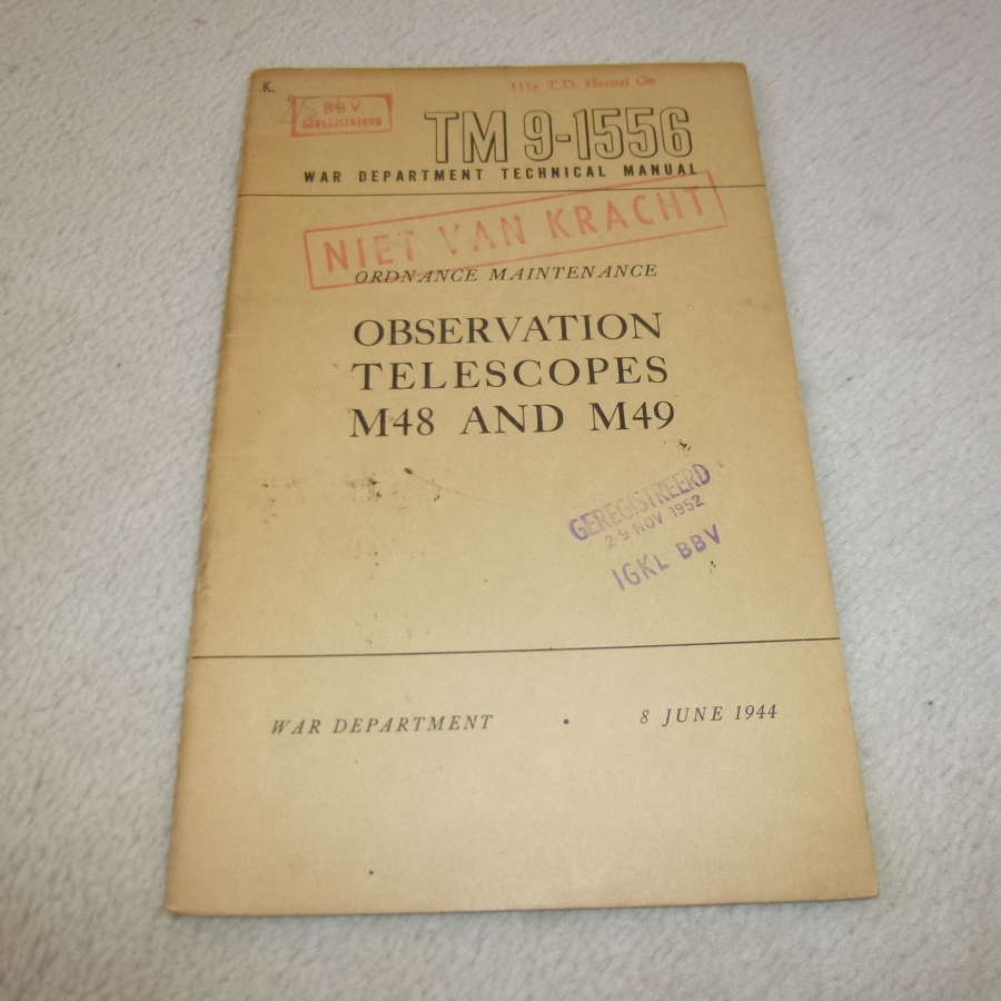US Army TM9-1556 Observation Telescope M48-49 Manual