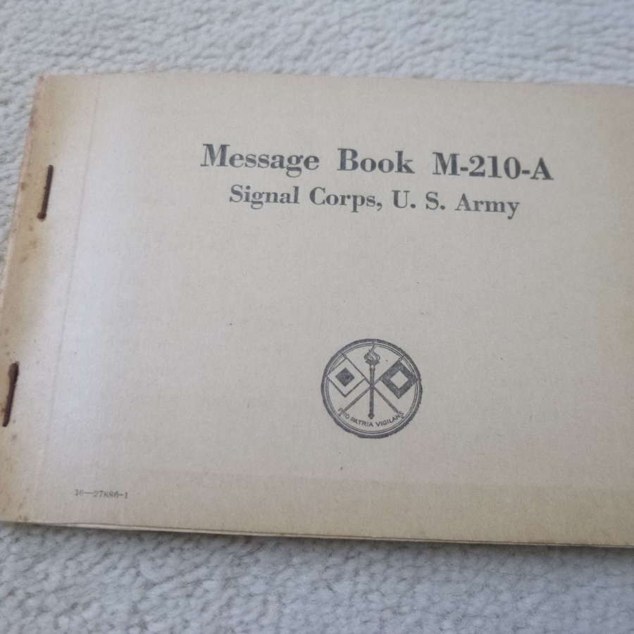 US Army M-210-A Message book